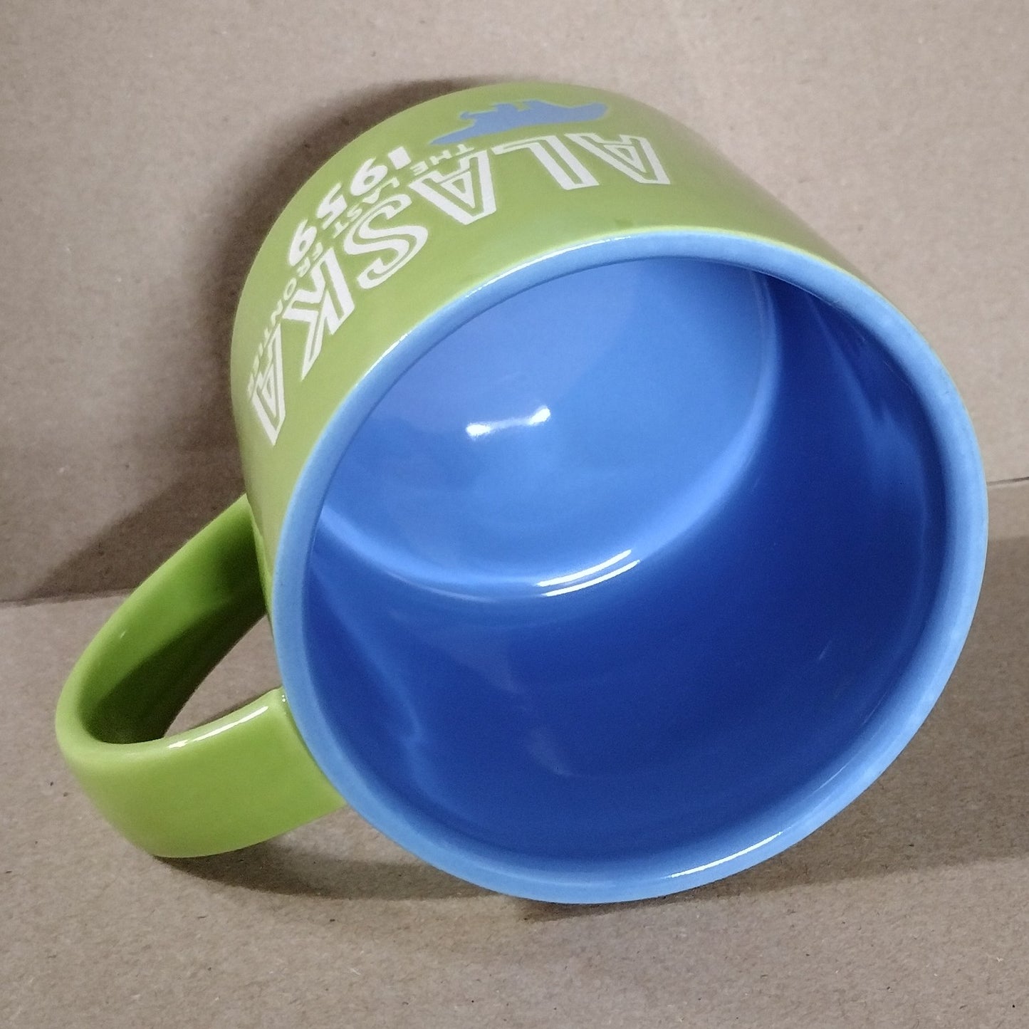 Alaska The Last Frontier Ceramic Coffee Tea Cup Mug Two Tone Souvenir 12oz Pre Owned