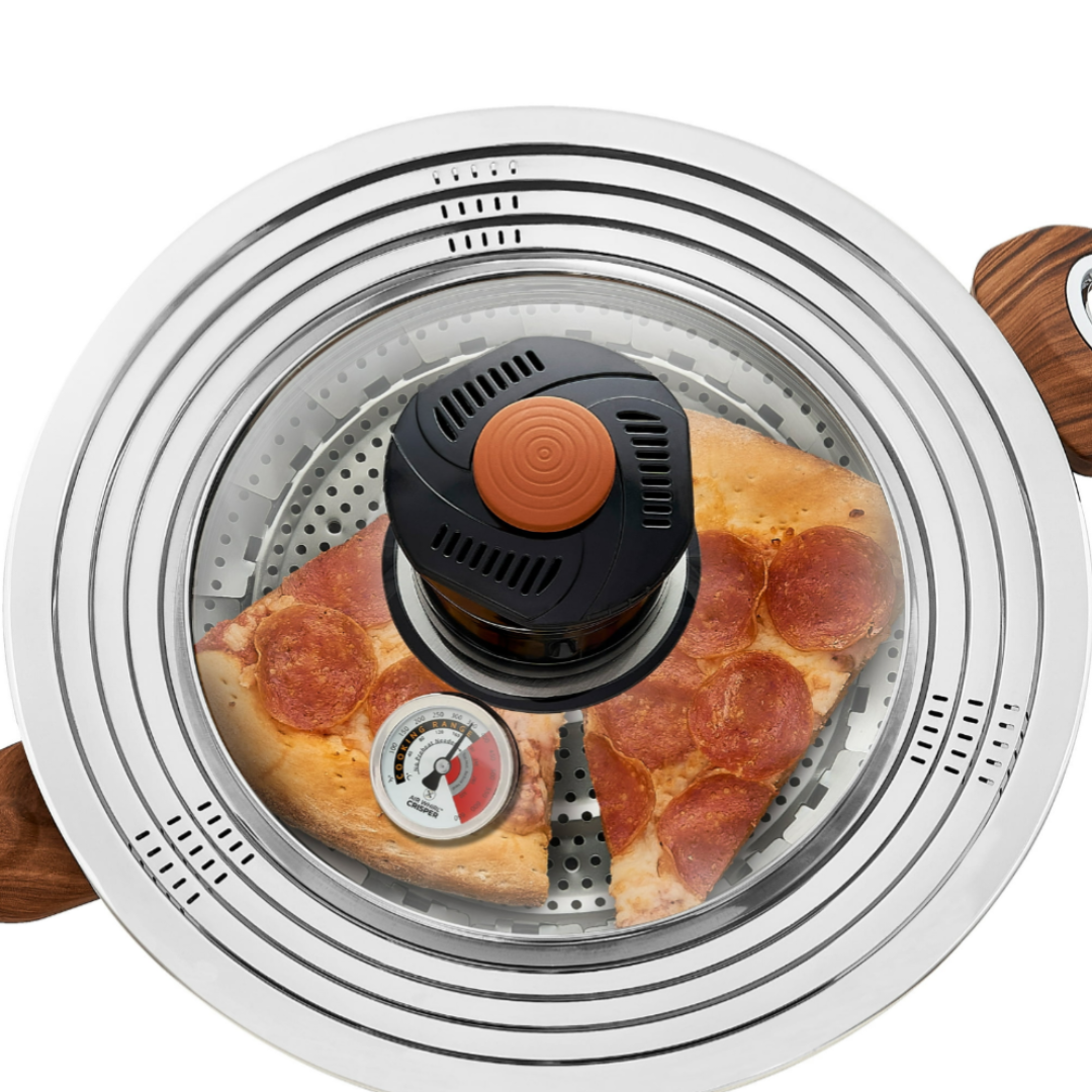 Airworld crisper air fryer lid for pots and pan capacity fits 10 to 12 in pots and pans