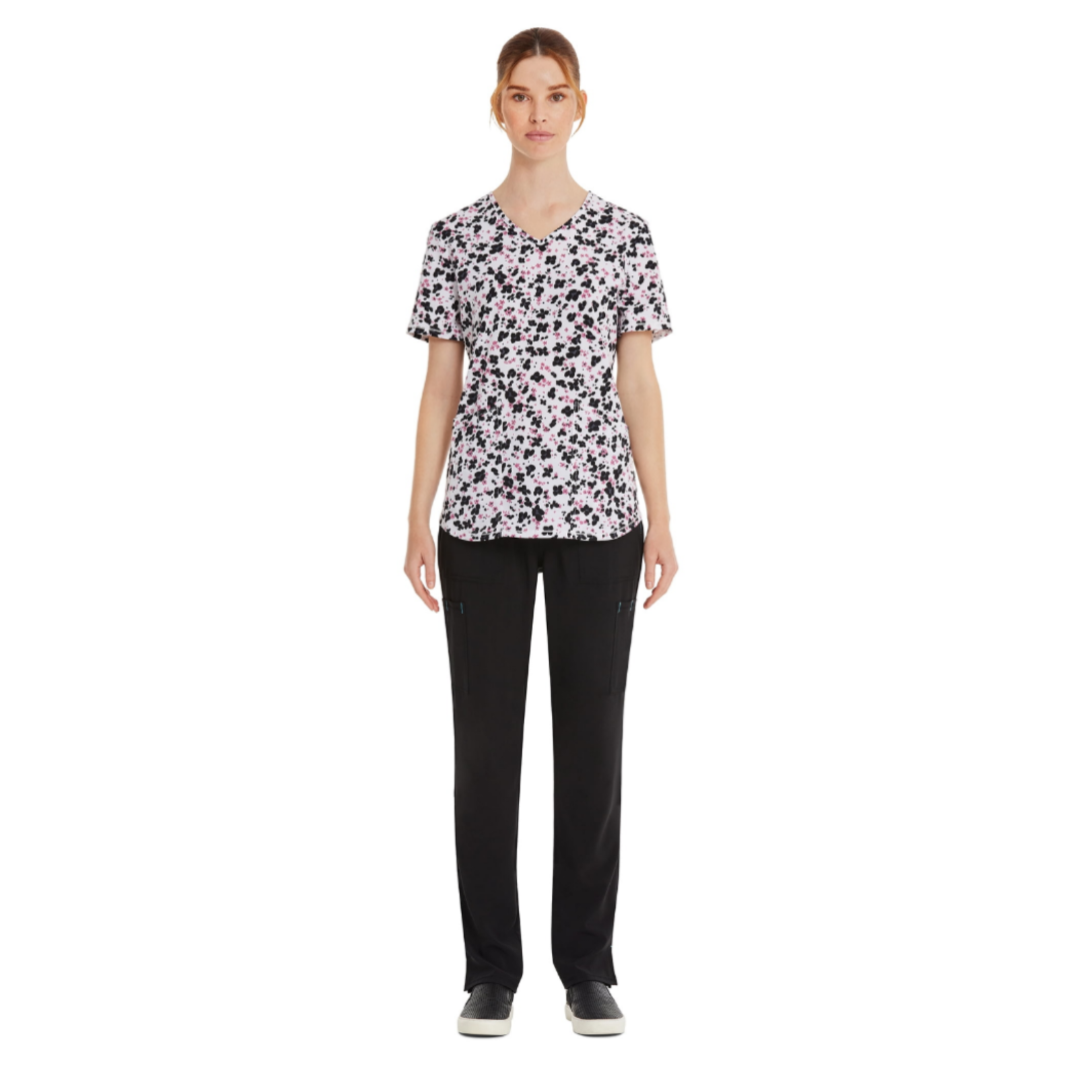 ScrubStar Women's Cheetah Bloom Scrub Top
