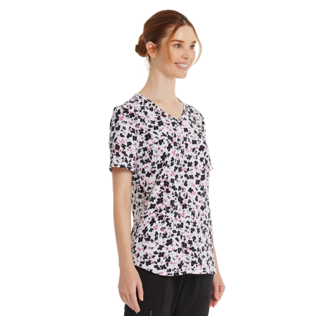 ScrubStar Women's Cheetah Bloom Scrub Top