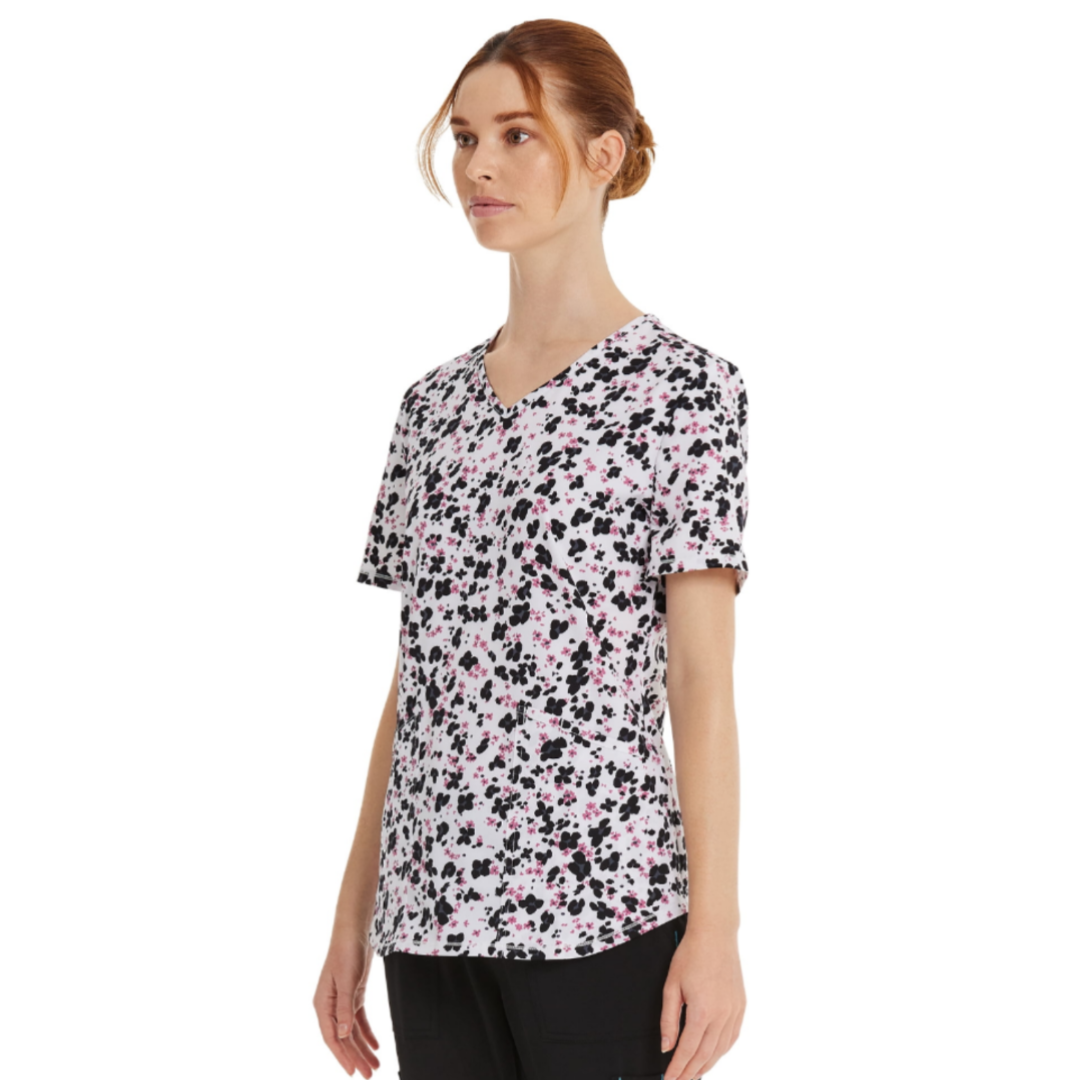 ScrubStar Women's Cheetah Bloom Scrub Top