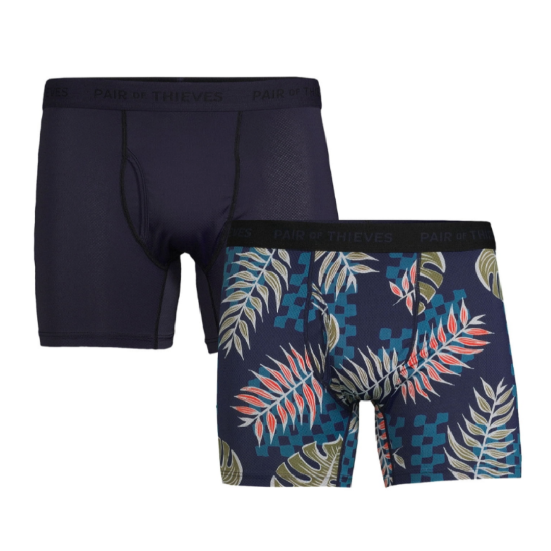 Pair of Thieves SUPERFIT 2-Pack Adult Mens Boxer Briefs Blue