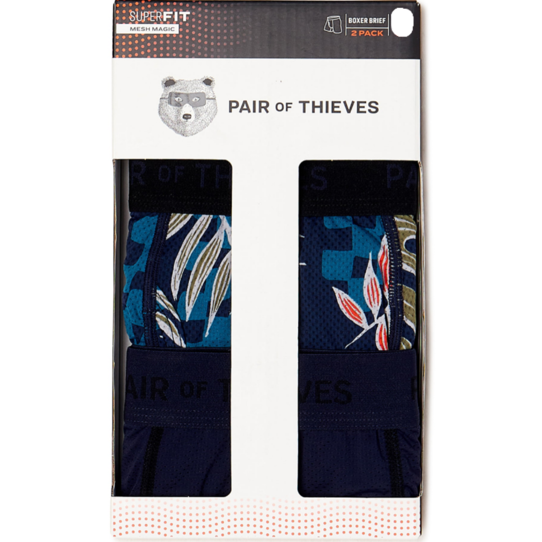 Pair of Thieves SUPERFIT 2-Pack Adult Mens Boxer Briefs Blue