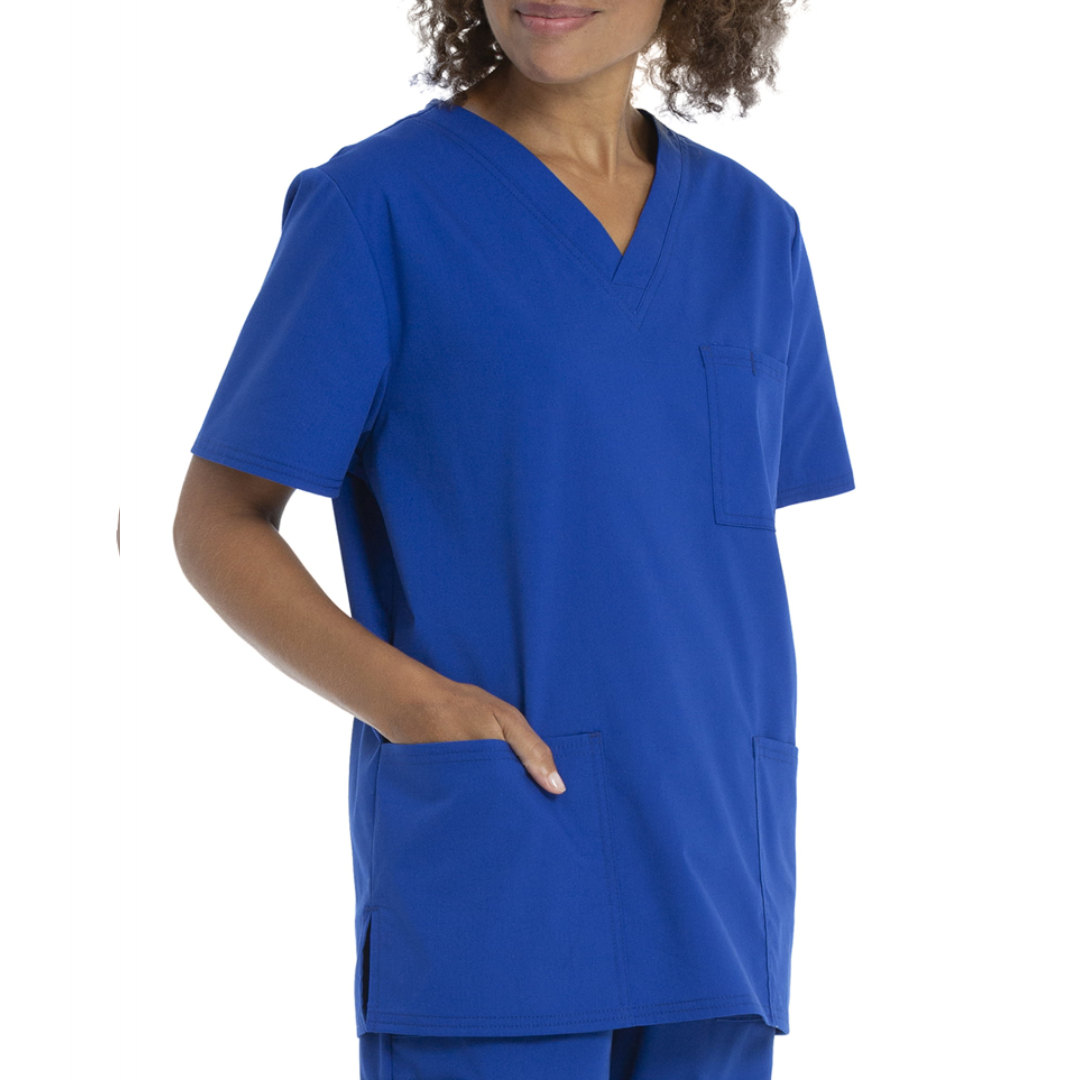 Scrubstar Unisex Solid V-Neck Scrub Top WM01T895 Blue