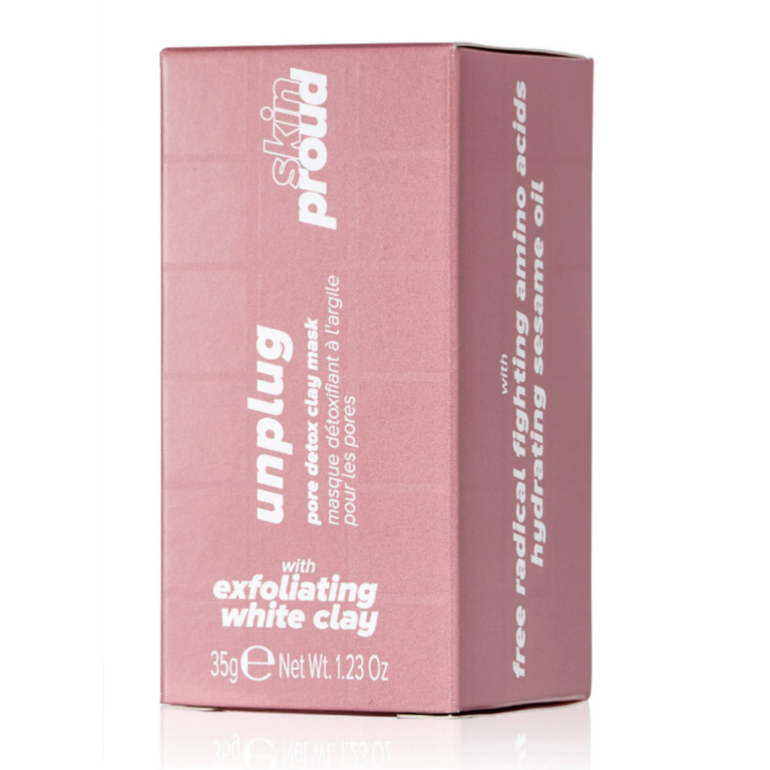 Skin Proud Unplug Pore Detox Clay AHA Face Mask, 100% Vegan, 1.23 oz