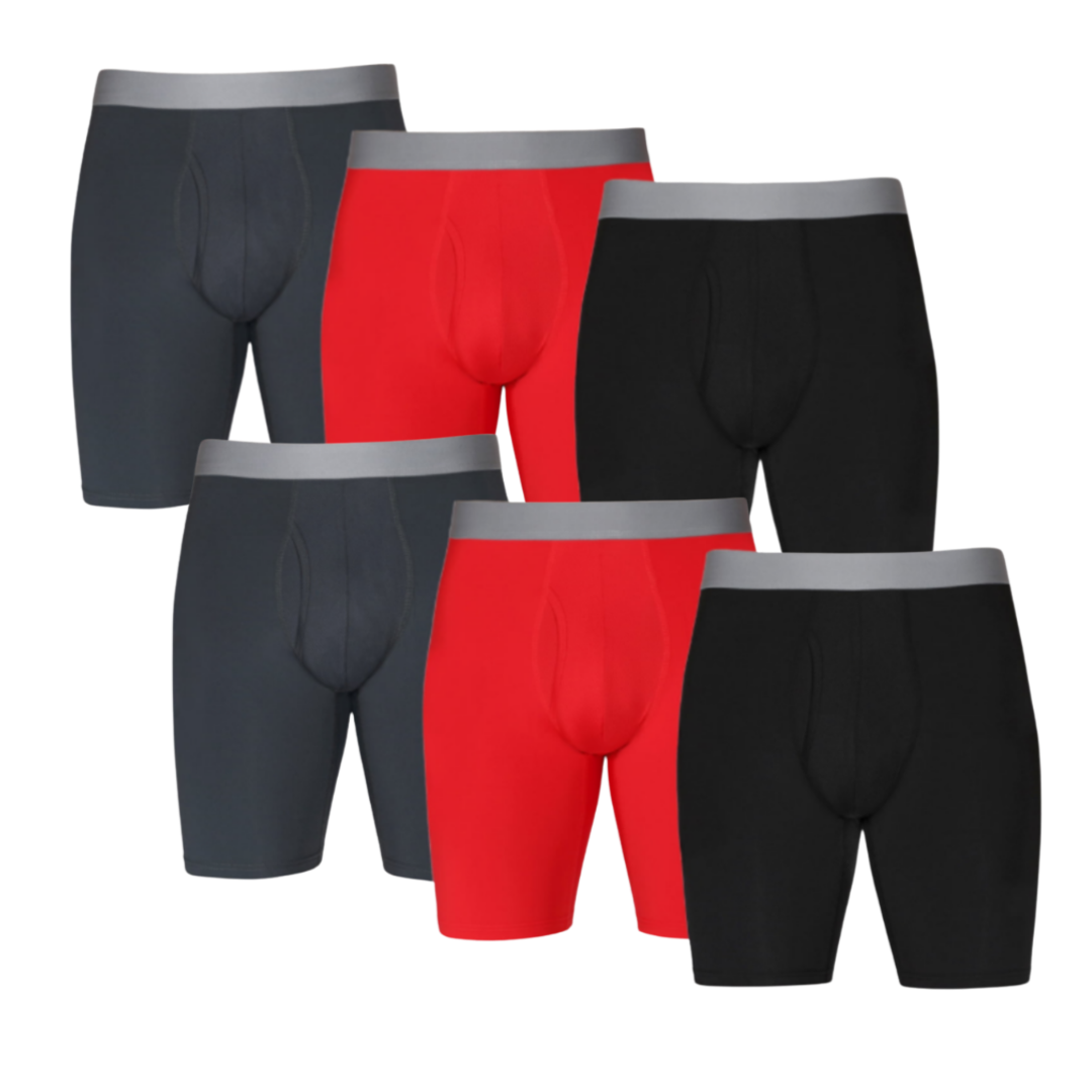 Athletic Works Men's Boxer Briefs Underwear 3 Pack - 9 inch Inseam New