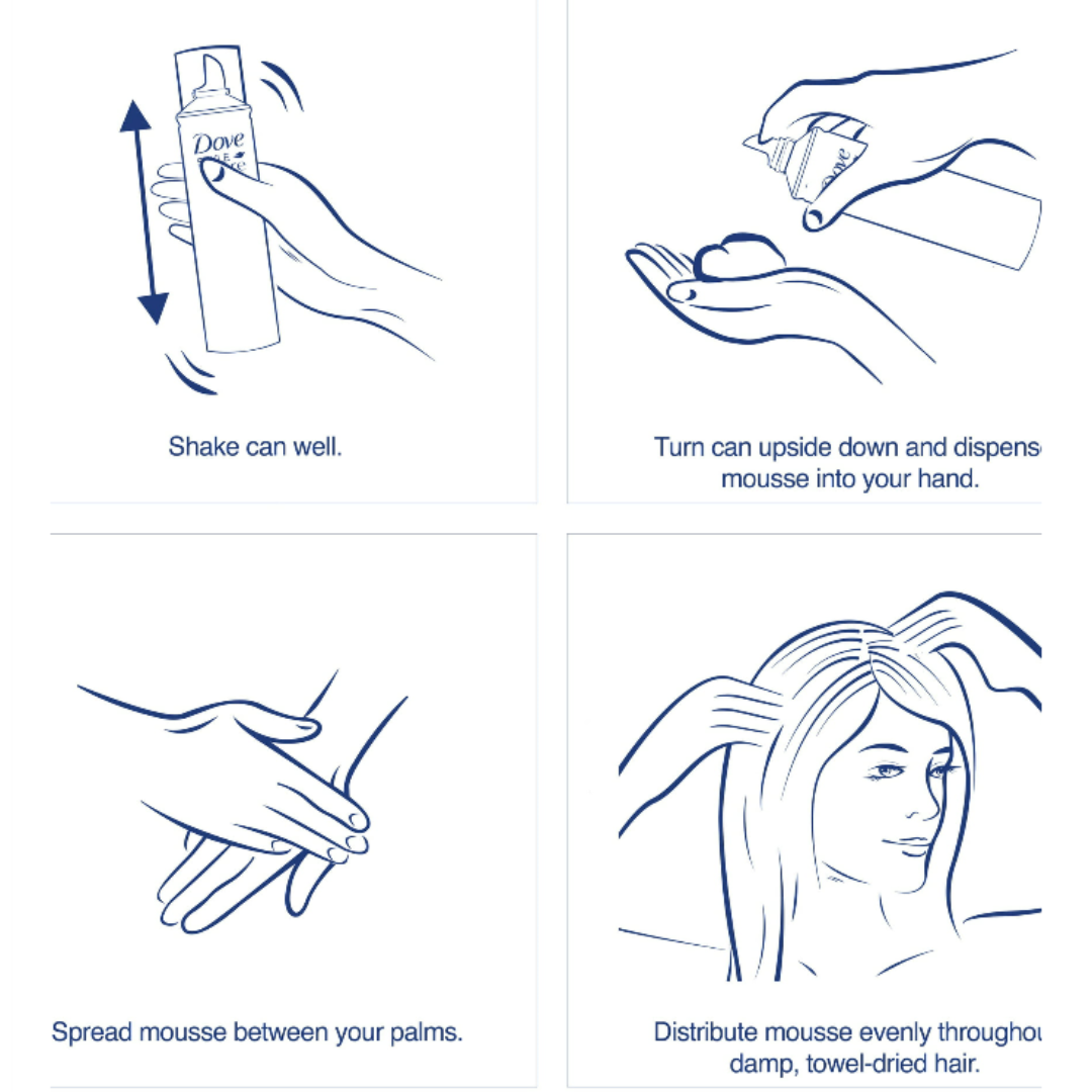 Dove Style + Care Volumizing Nourishing Spray Hair Styling Mousse, 7 oz