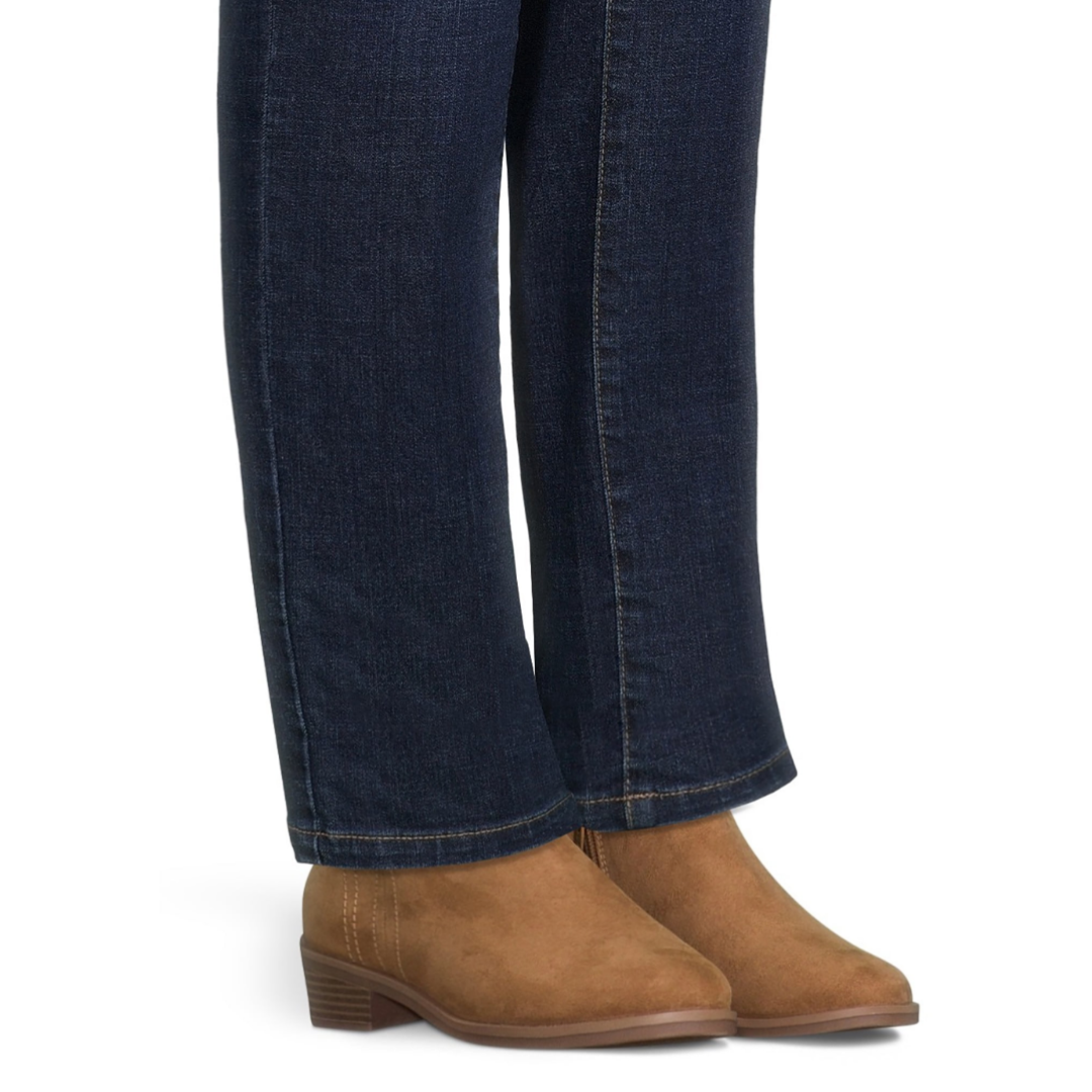 Time and Tru Women's Faux Suede Ankle Boots Cognac