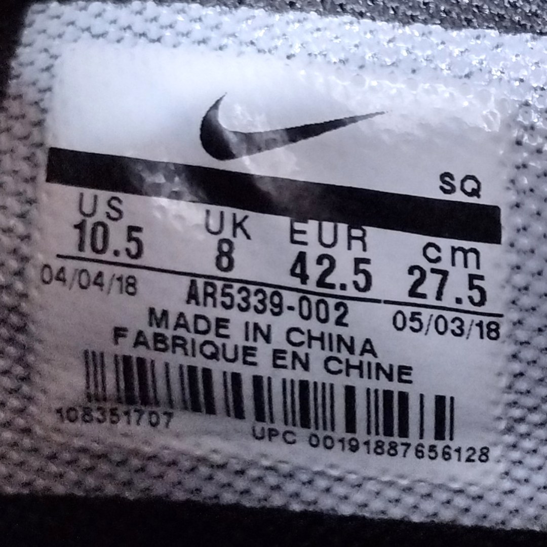 NIKE Women Air Force 1 Sage Low Size 10.5 Black/White Platform Lift AR5339-002 Pre-owned