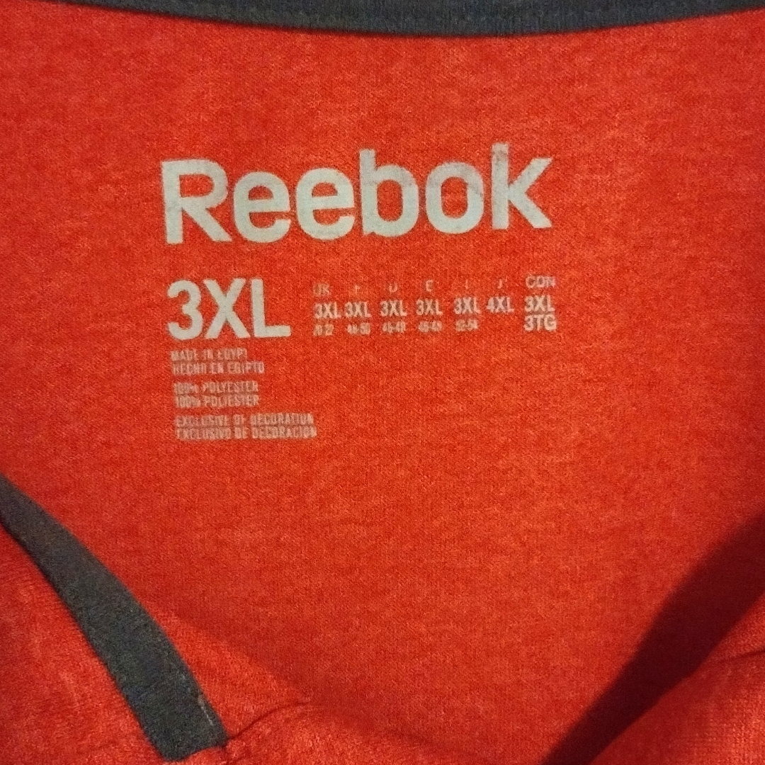 Reebok Polo Shirt Mens 2XL XXXL VERMILION Red PlayDry Golf Stretch Casual Preppy Pre-owned