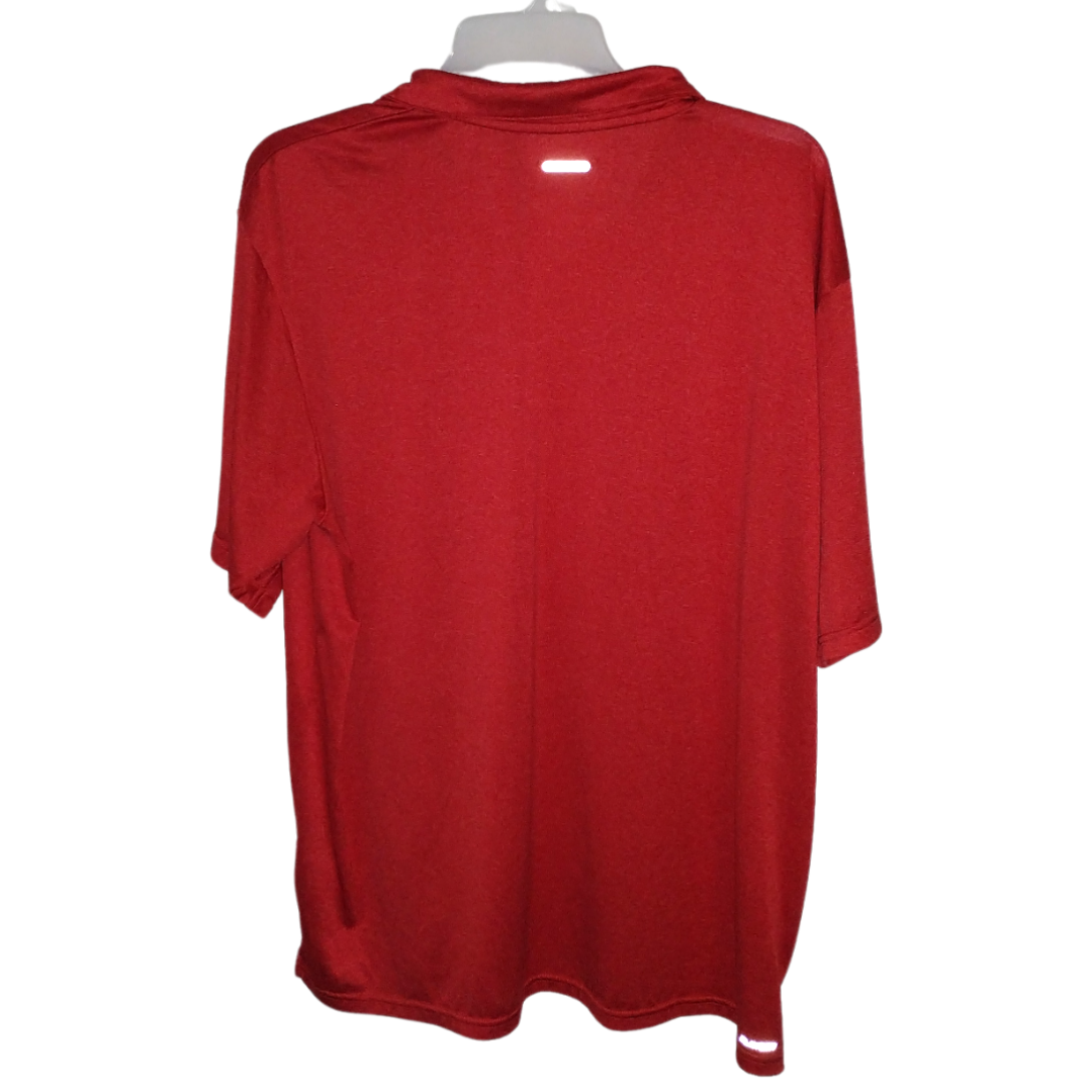 Reebok Polo Shirt Mens 2XL XXXL VERMILION Red PlayDry Golf Stretch Casual Preppy Pre-owned