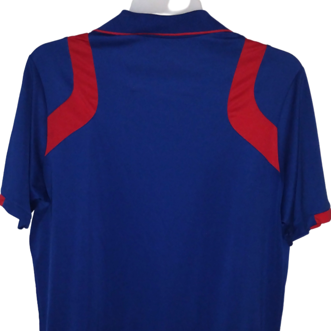 Texas Rangers Polo Shirt Men Large Blue Red Polyester Logo MLB Baseball Adult Pre-owned