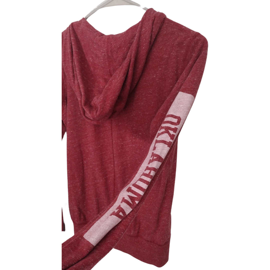 NIKE OKLAHOMA SOONERS OU FULL ZIP WOMEN HEATHERED RED HOODIE SMALL Pre-owned