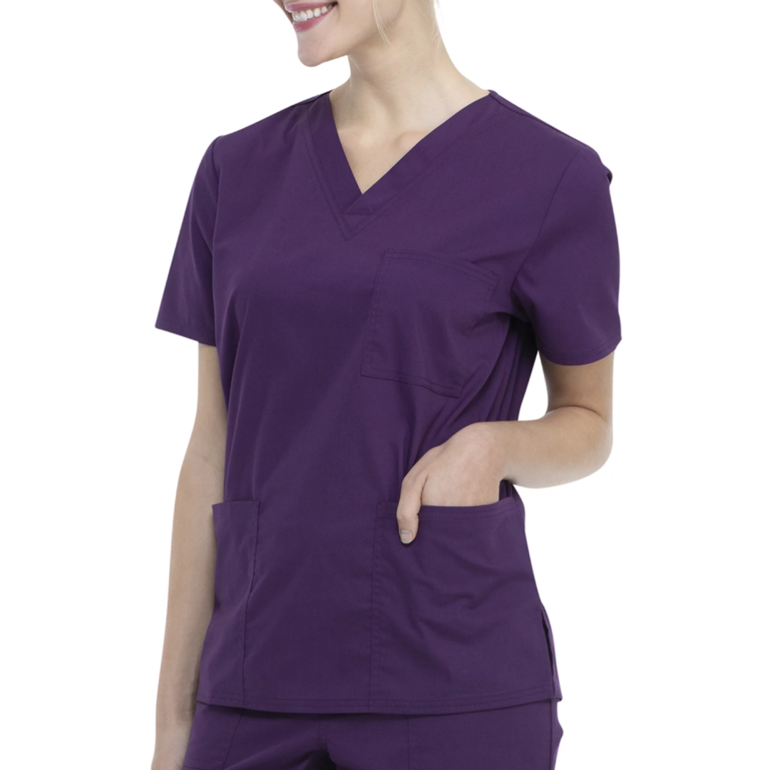 Scrubstar Core Essentials Unisex V-Neck Scrub Top Eggplant
