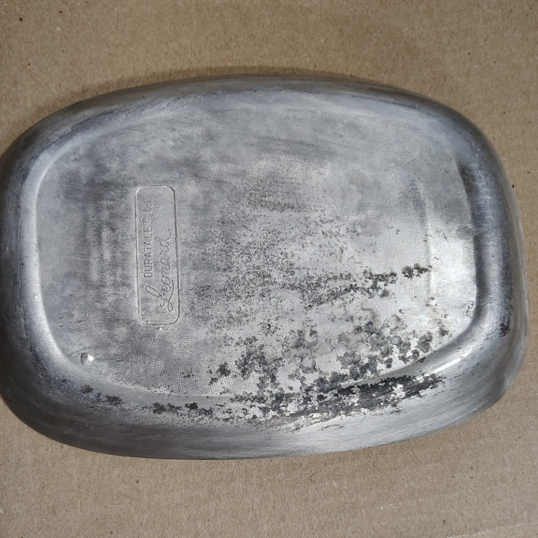 Vintage Pewter Bread Tray Duratale by Leonard "Give Us This Day Our Daily Bread" Pre-Owned