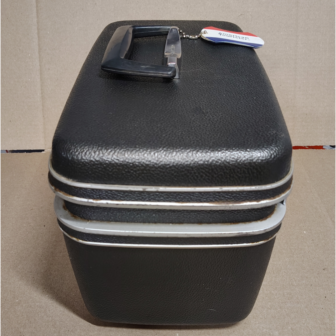 Samsonite Silhouette Hard Shell Cosmetic/Makeup Case Vintage Charcoal Textured Pre-Owned