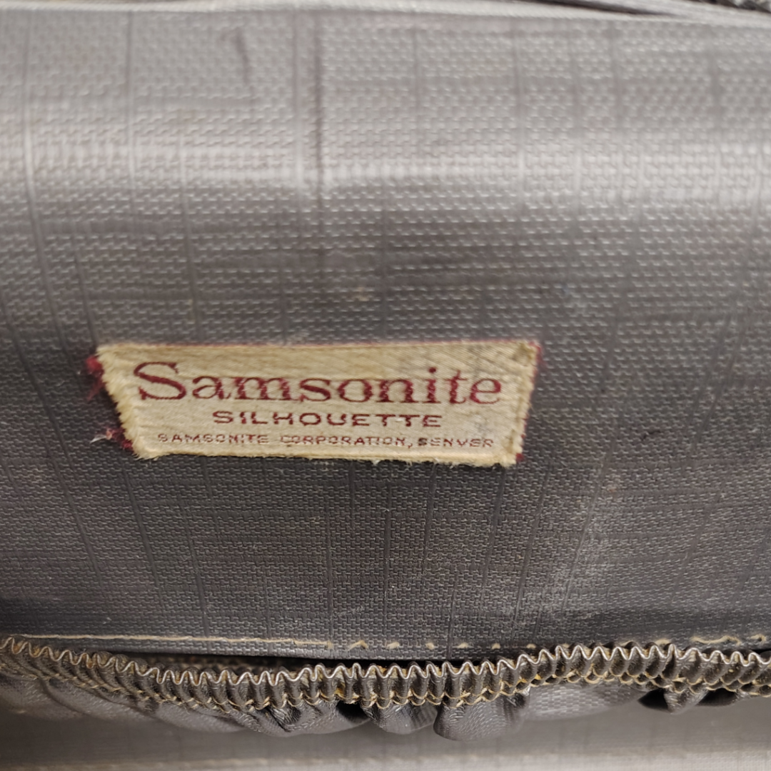 Samsonite Silhouette Hard Shell Cosmetic/Makeup Case Vintage Charcoal Textured Pre-Owned