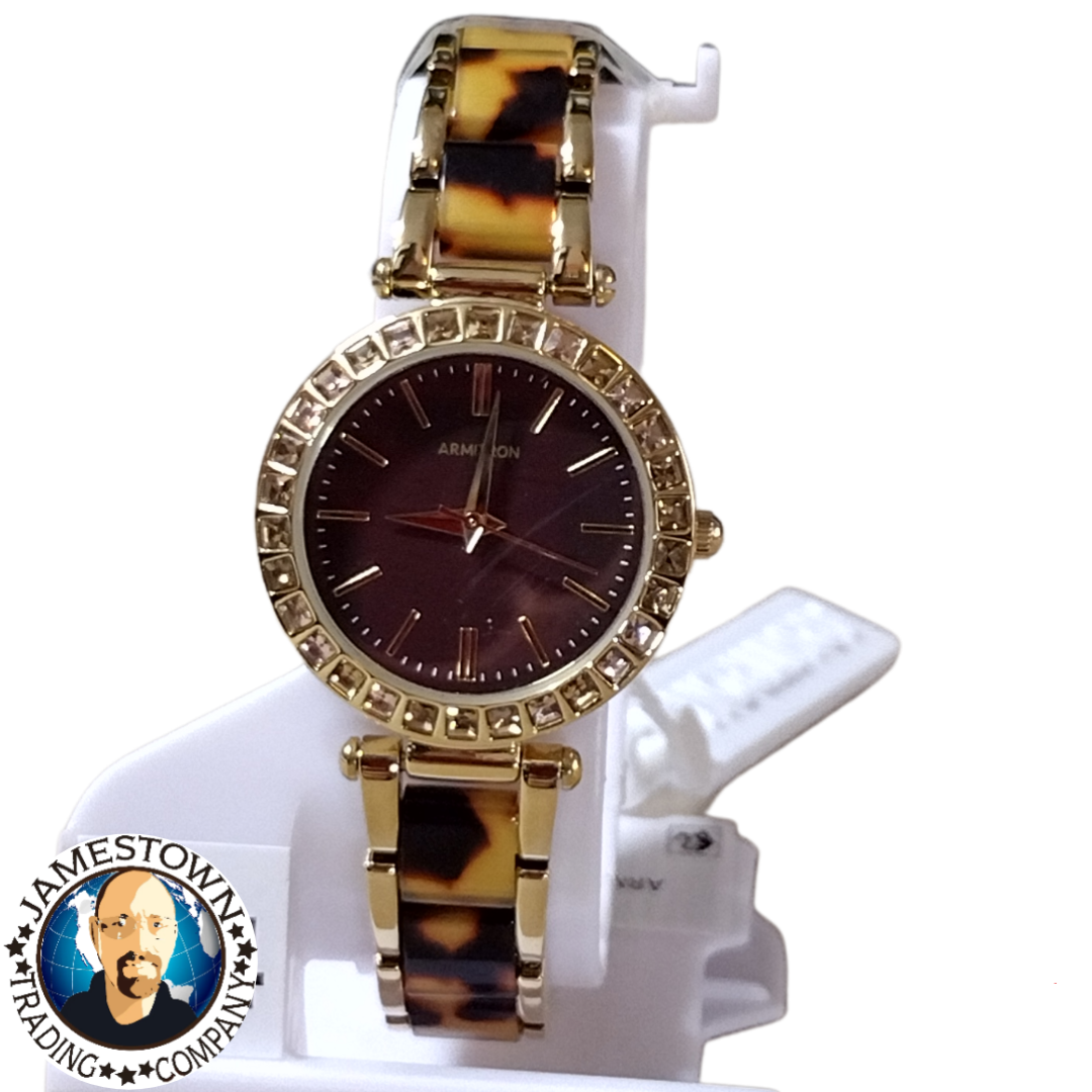 Armitron Women’s Gold-Tone Crystal Accented Watch - 75/5837BNGP - NEW!
