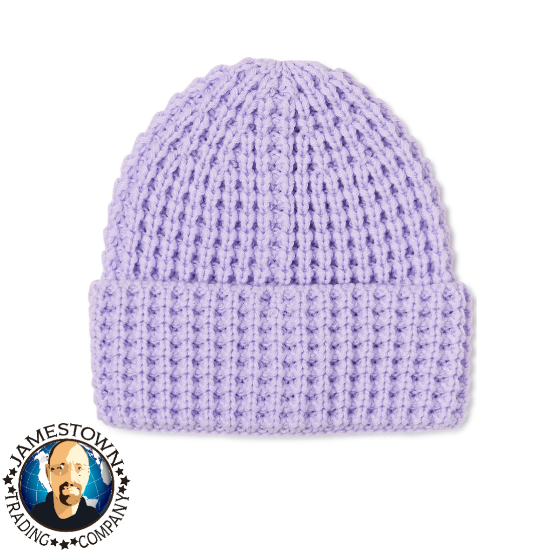 No Boundaries Waffle Knit Fisherman's Beanie Pretty In Purple