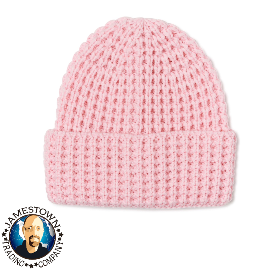 No Boundaries Waffle Knit Fisherman's Beanie Pretty In Pink