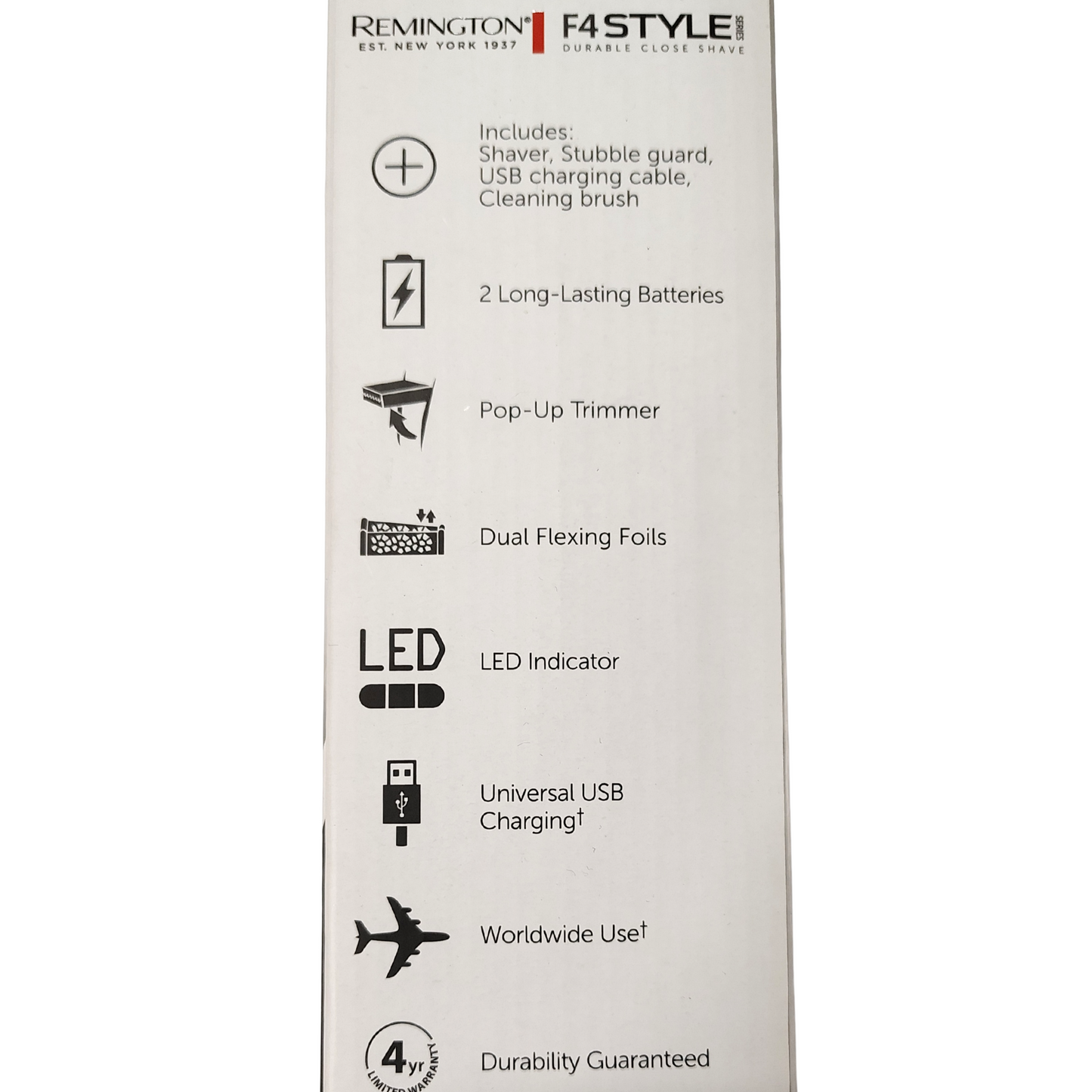 REMINGTON F4 Style Series Electric Foil Shaver with Graphite, Cordless and Rechargeable, Close and Comfortable Shave for Men