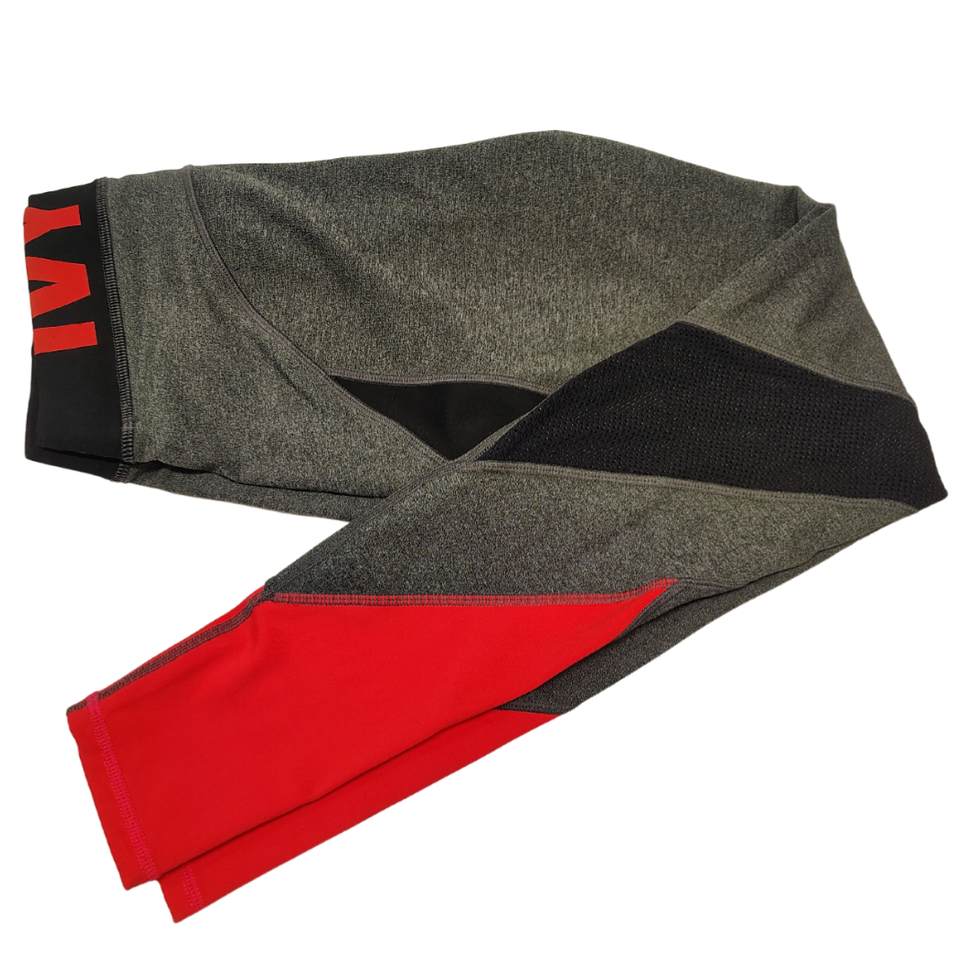 Adidas ? x Ivy Park Medium Leggings Gray Salmon Black Mesh On Side