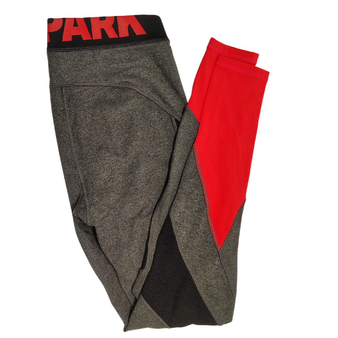 Adidas ? x Ivy Park Medium Leggings Gray Salmon Black Mesh On Side