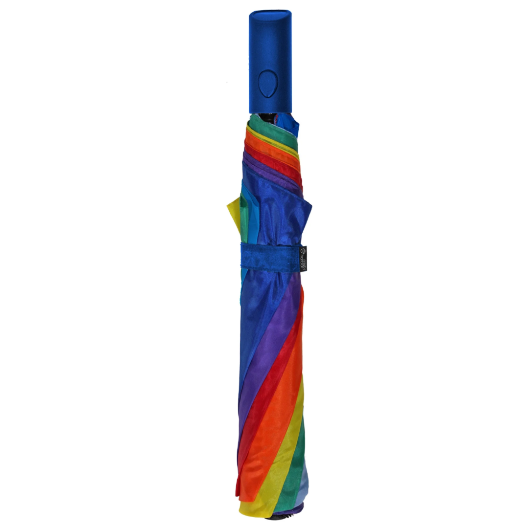 Misty Harbor Automatic Open Folding Rain Umbrella Rainbow