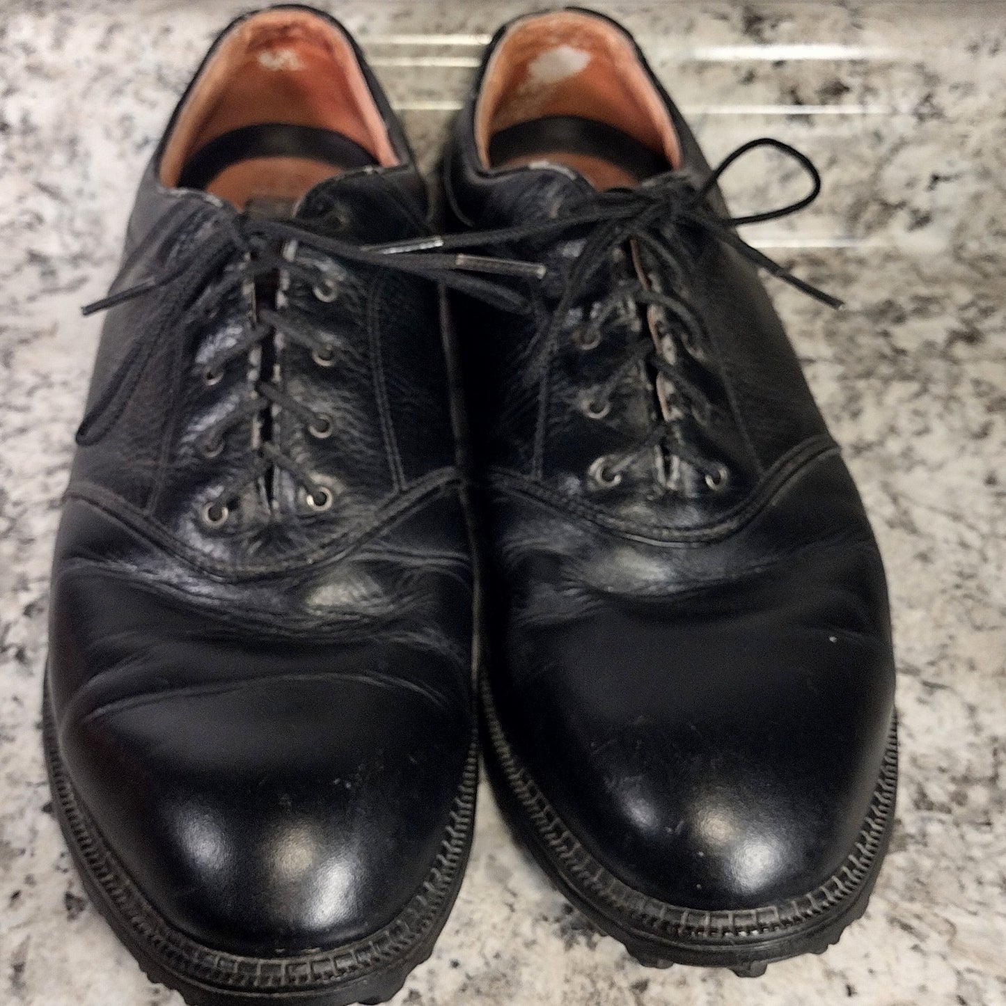 Nike Air Mens Kempshall Last 991012 PA2 Black Leather Golf Shoes Cleats Sz 10 (Pre Owned)