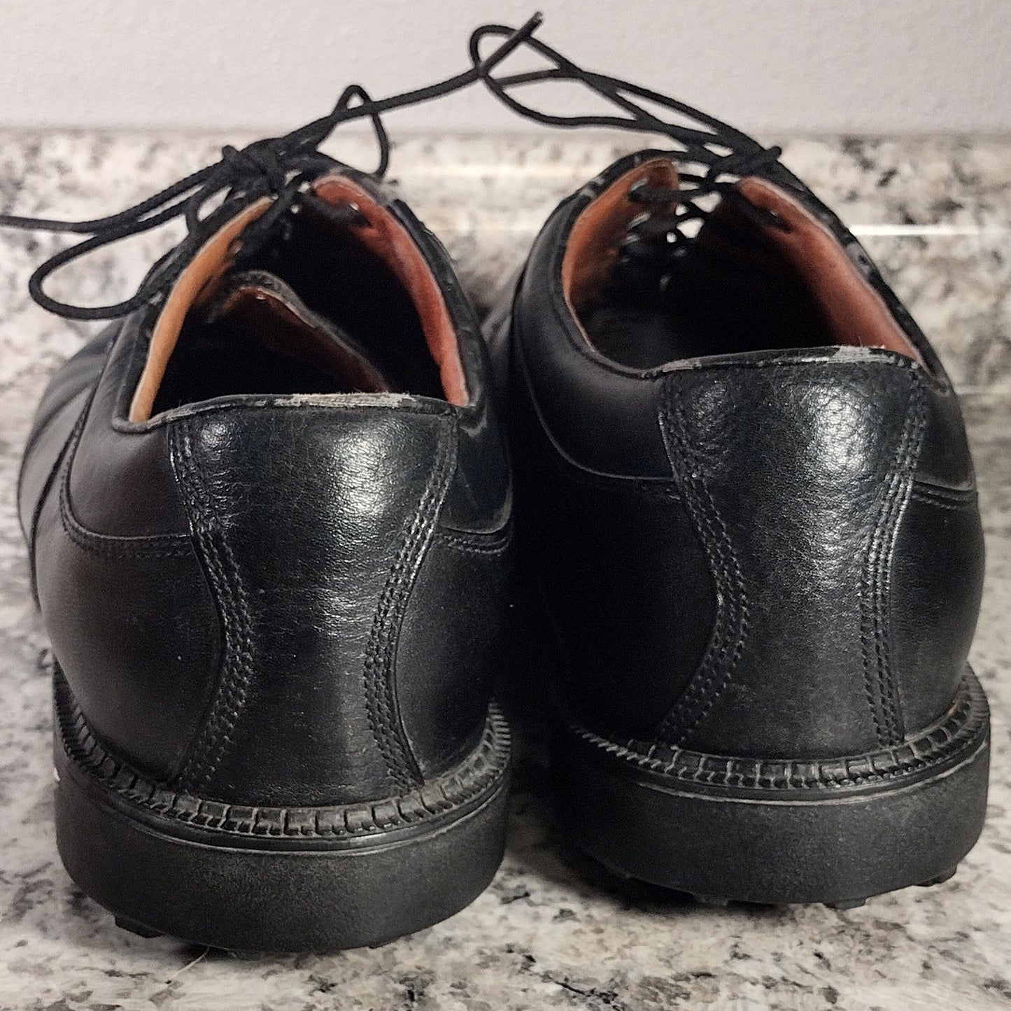 Nike Air Mens Kempshall Last 991012 PA2 Black Leather Golf Shoes Cleats Sz 10 (Pre Owned)