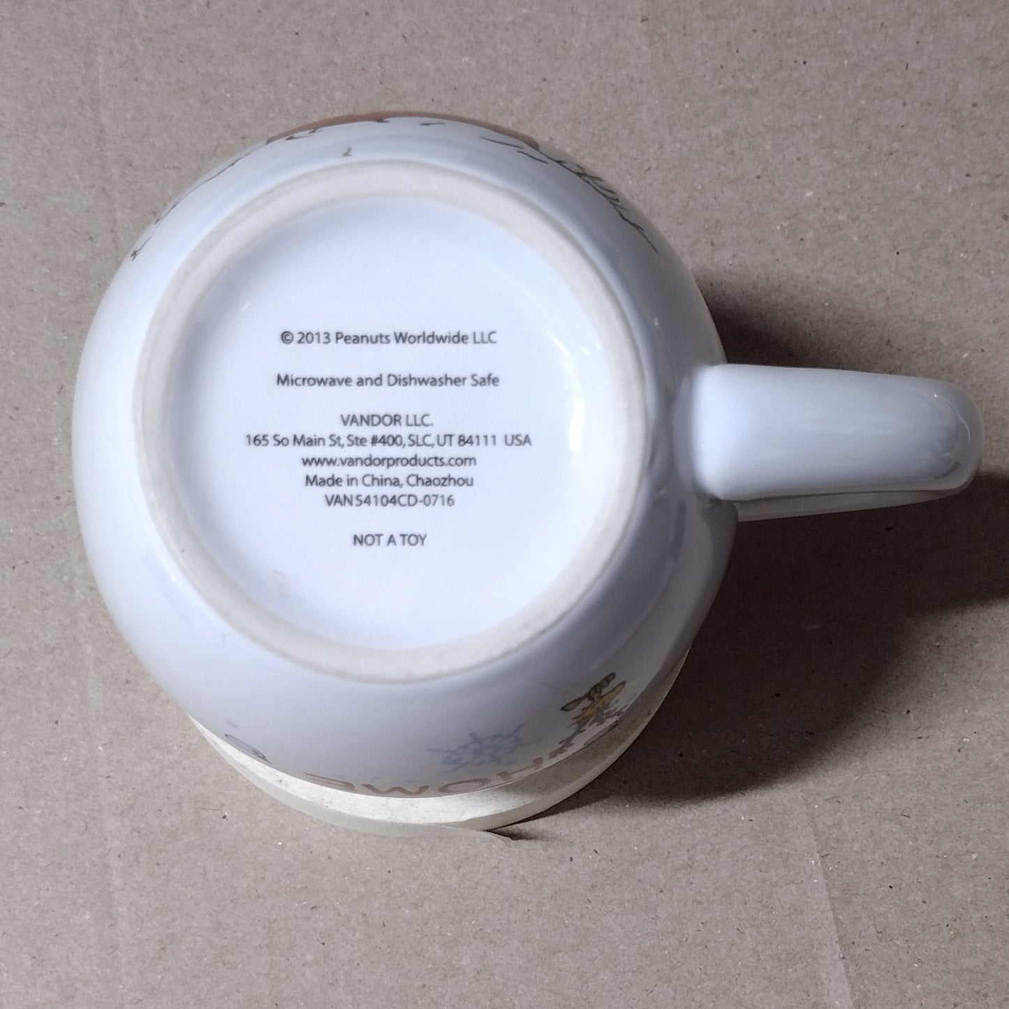 2013 Peanuts Snoopy Woodstock Mug/Cup Christmas Home Sweet Home- Pre-owned