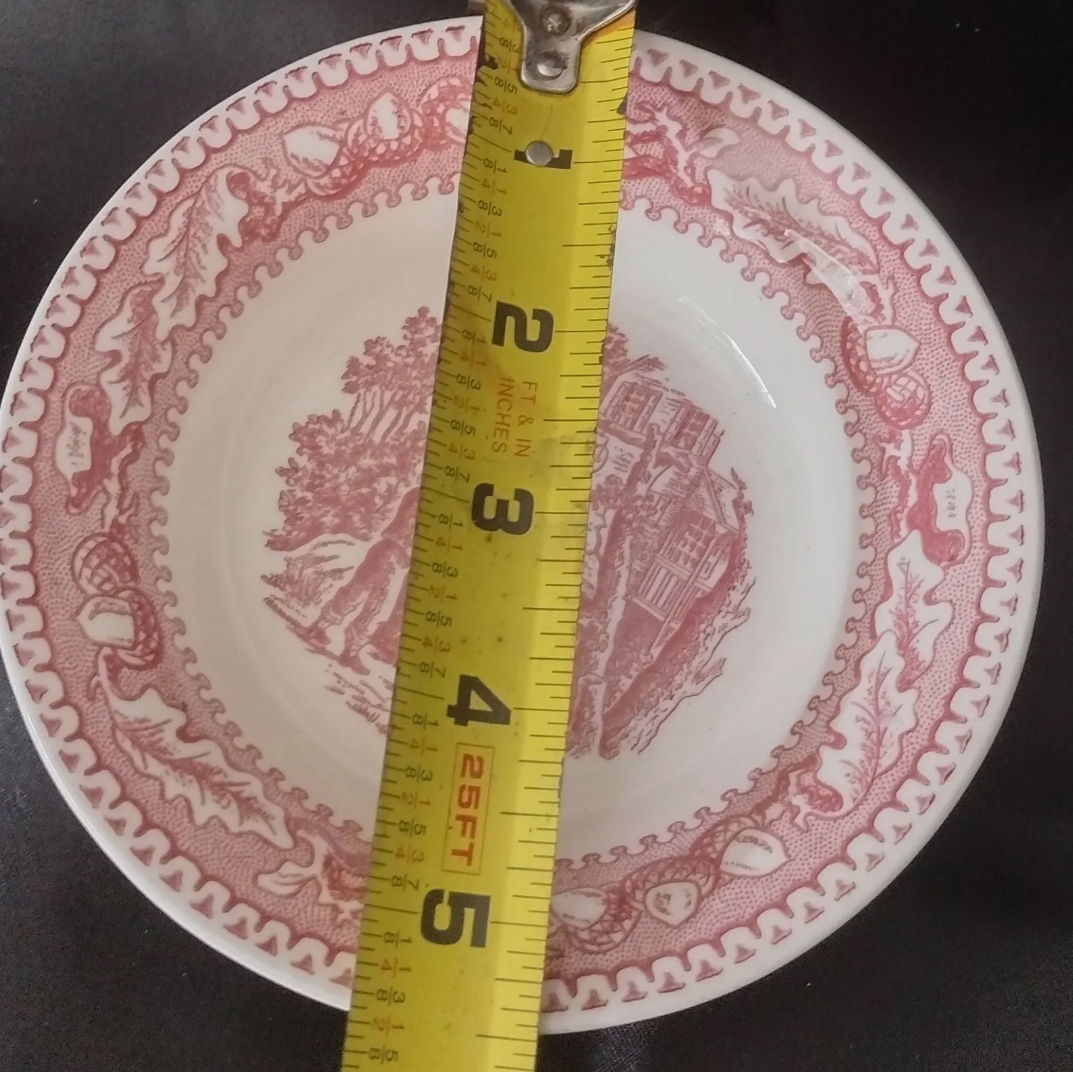 Vintage Memory Lane Royal China Berry Dessert Bowl Ironstone Pink Red 1965