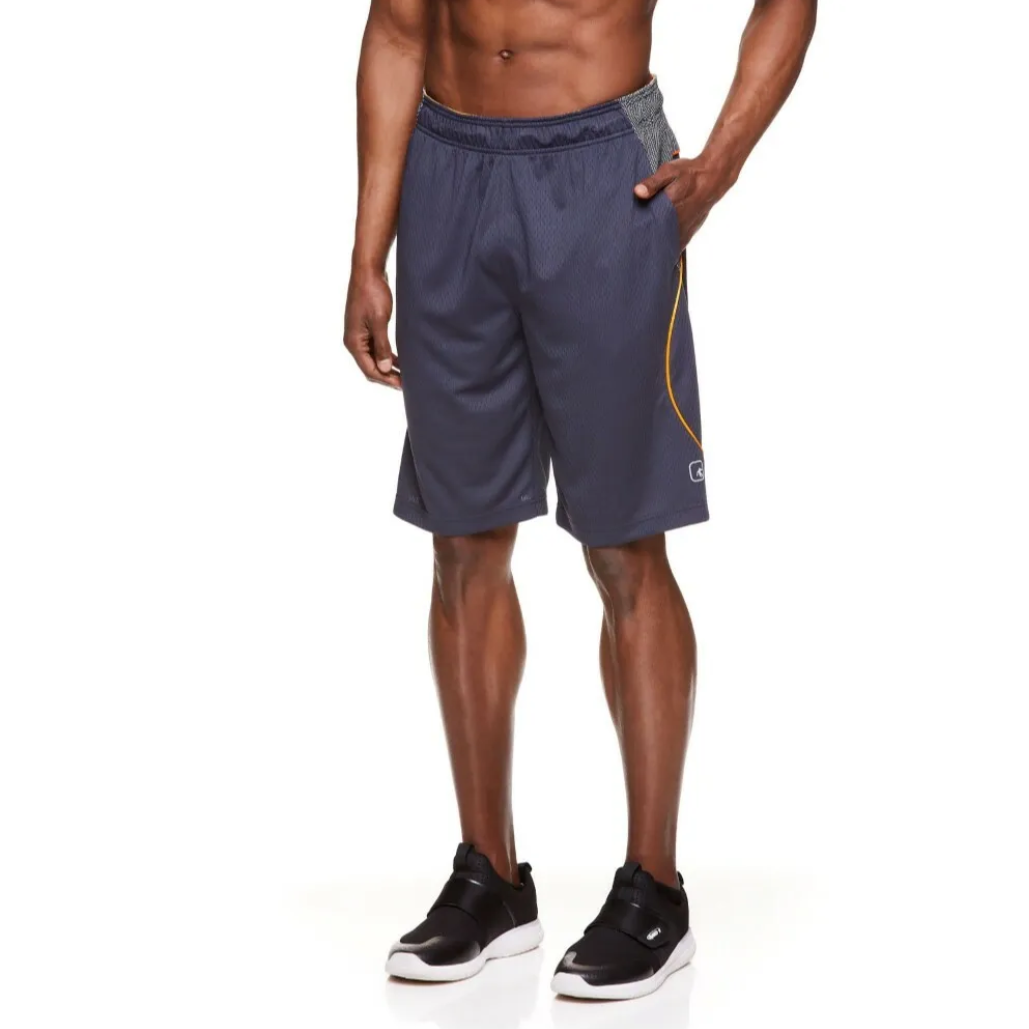 Men's Medium And1 Basketball Gym Shorts 11" Inseam Gray/Gray with Pockets 2 pair