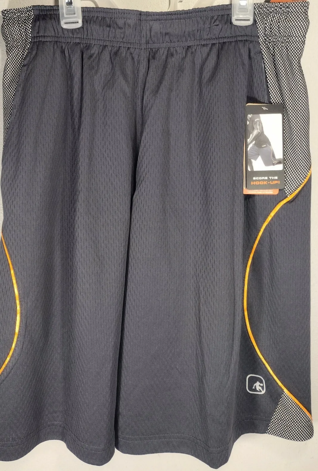 Men's Medium And1 Basketball Gym Shorts 11" Inseam Gray/Gray with Pockets 2 pair