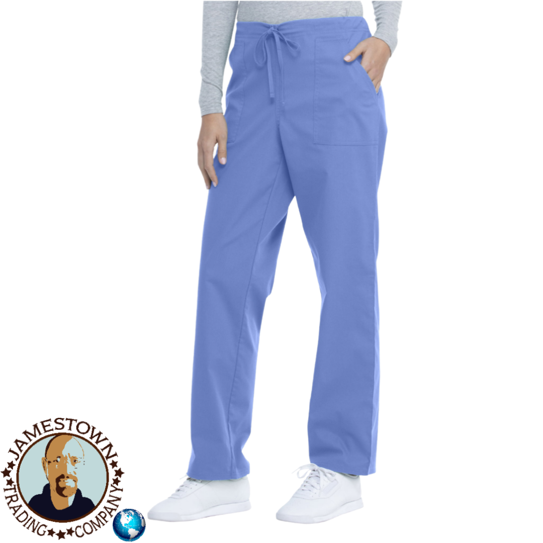 Scrubstar Premium Scrub Pants 2 PAIR Core Essentials Drawstring Tie Blue 3XL