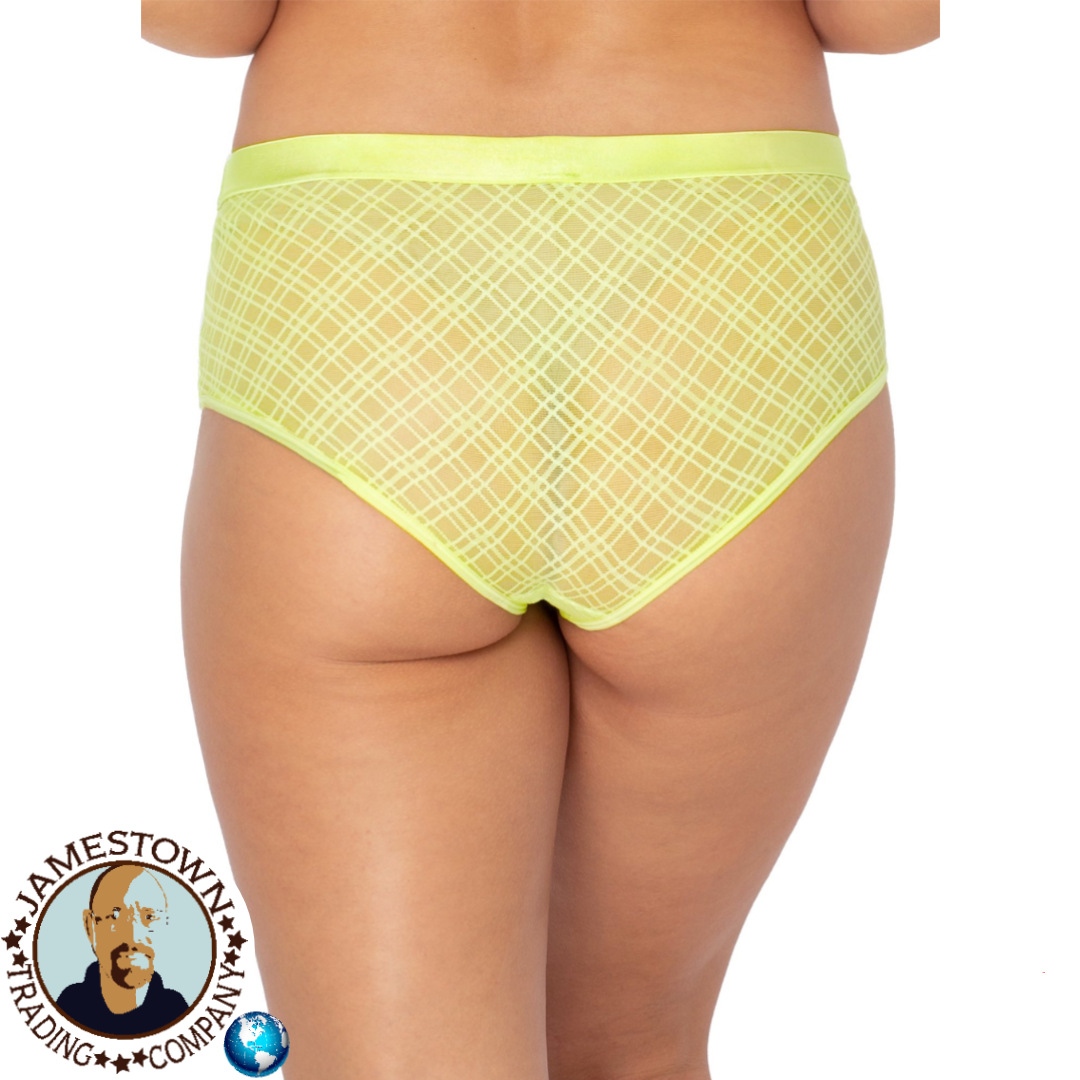 No Boundaries Juniors Sheer Mesh Hipster Panty, 3-Pack, Mod Blooms/Limestone/Wash