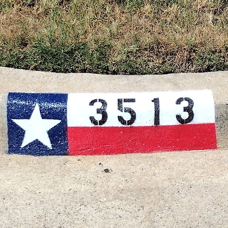 Texas Flag Curb Address Painting