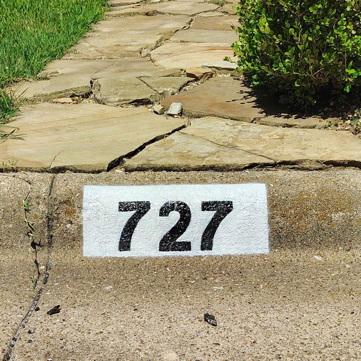 Two Tone City Curb Street Address Paintings (Choose Colors)