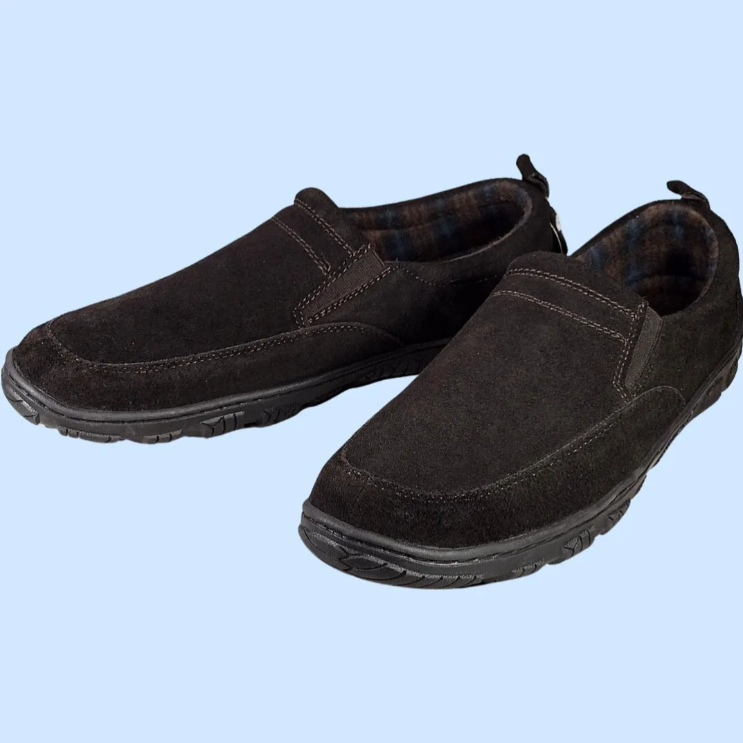 Indoor Outdoor Slipper Brown Suede Flannel Lined George Men's Turin SIZE 7-8