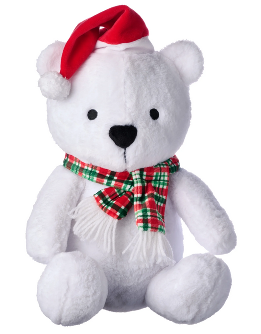 American Greetings 12 in. Christmas Plush White Bear (1-Count)