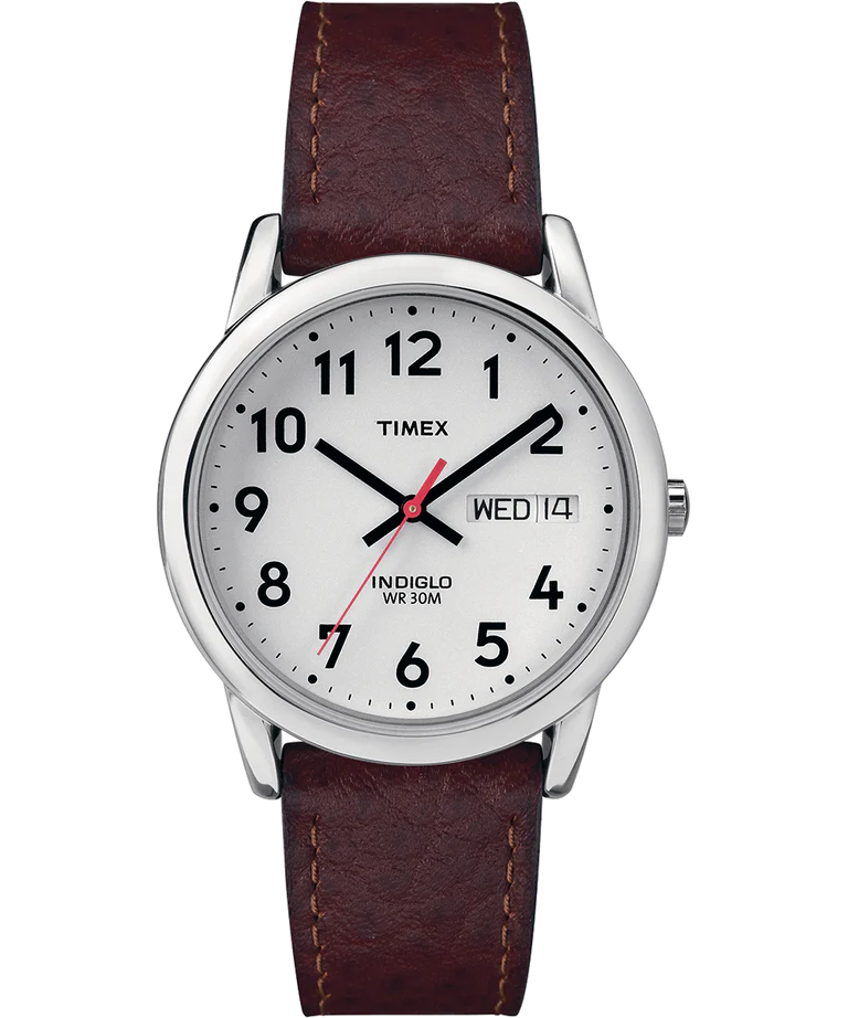 Timex Easy Reader Day Date 35mm Leather Strap Watch T20041