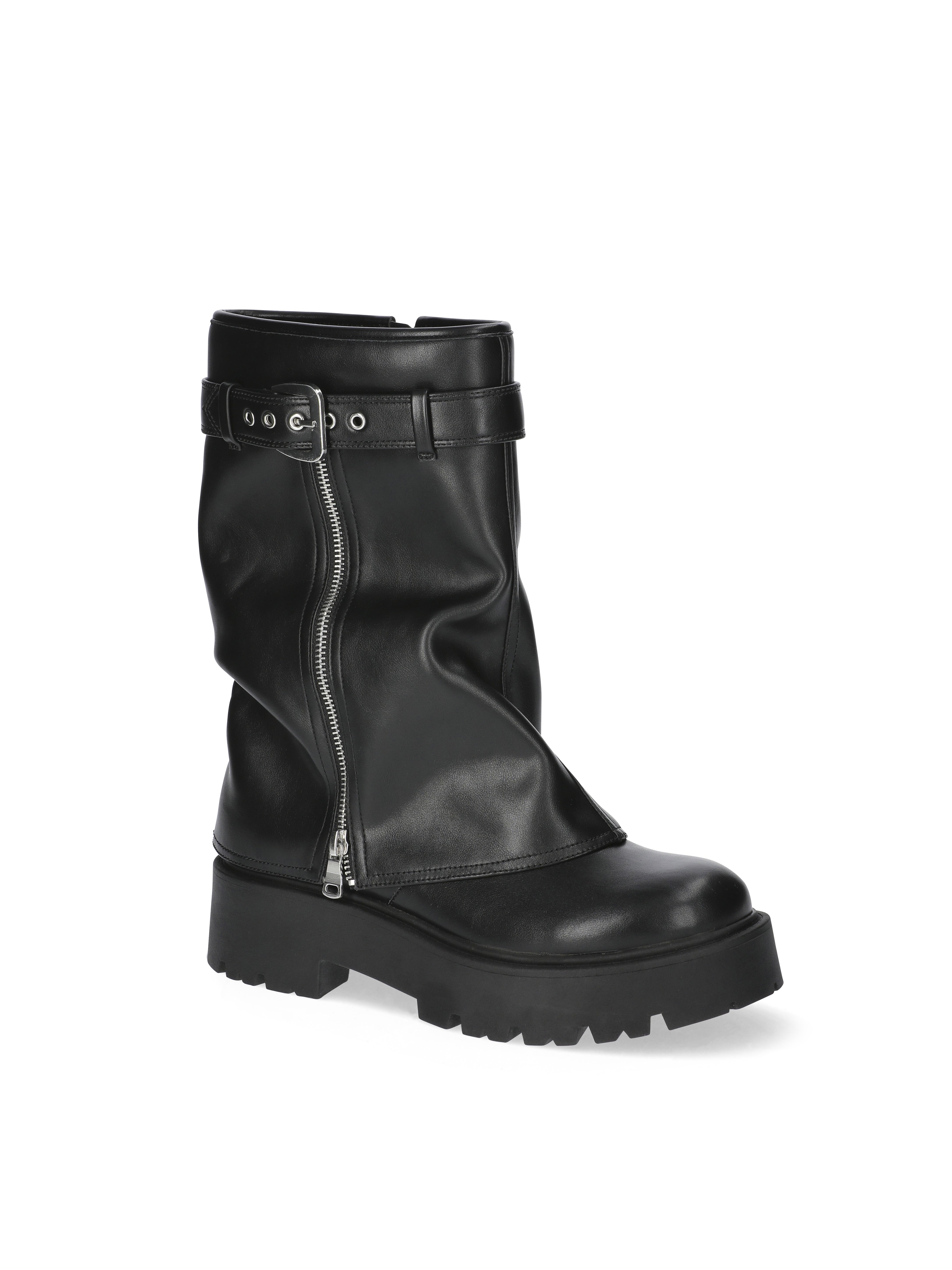 No Boundaries Women's Black Motorcycle Boots Fold Gothic Riding
