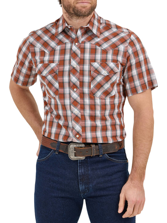 Wrangler® Men's and Big Men's Regular Fit Short Sleeve Western Shirt, Sizes S-5XL