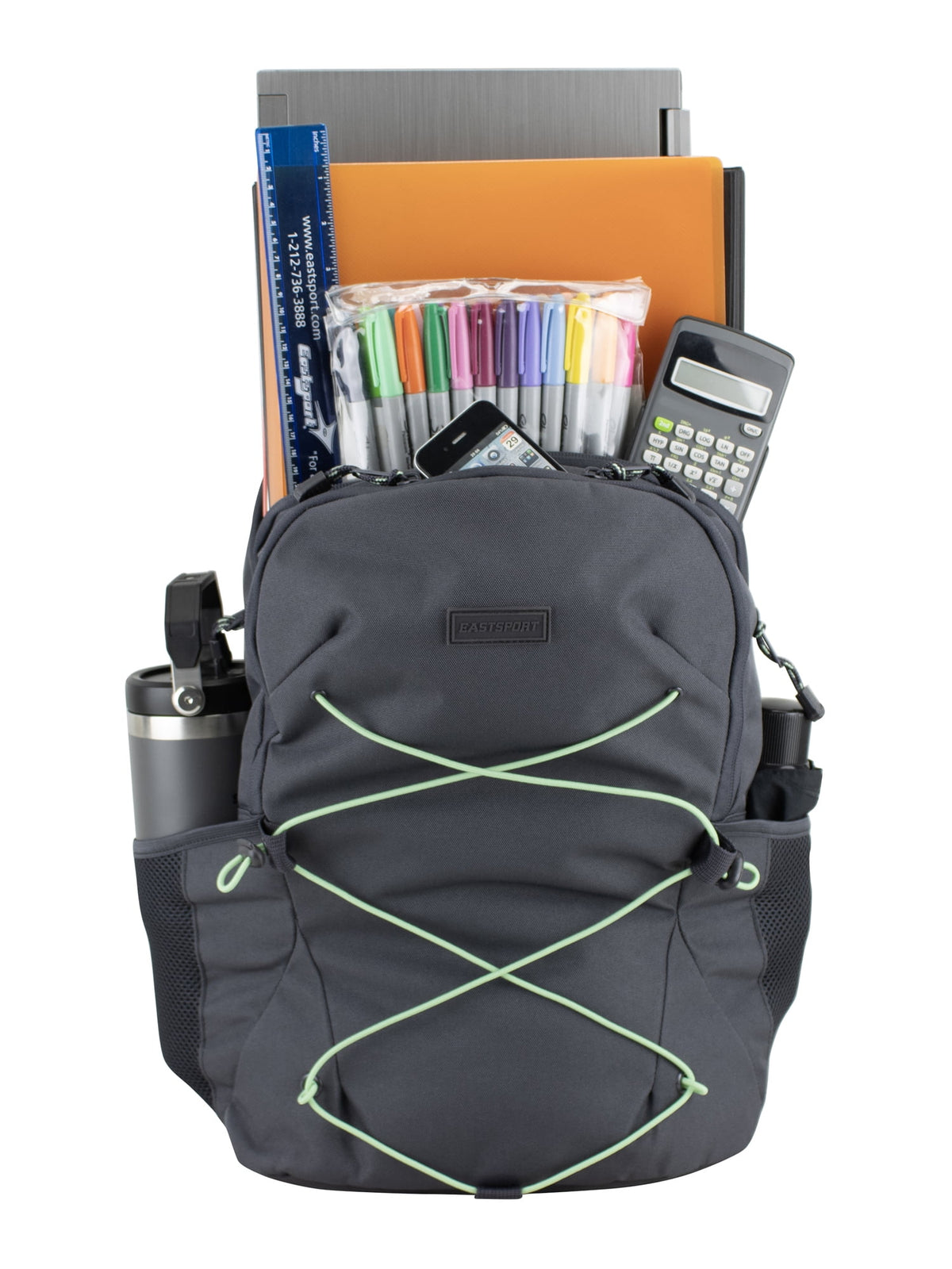 Eastsport Unisex Ascend Athleisure 18.5" Bungee Backpack, Nine Iron