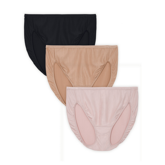 Vanity Fair Radiant Collection Women's Comfort Stretch Hi-Cut Panties, 3 Pack