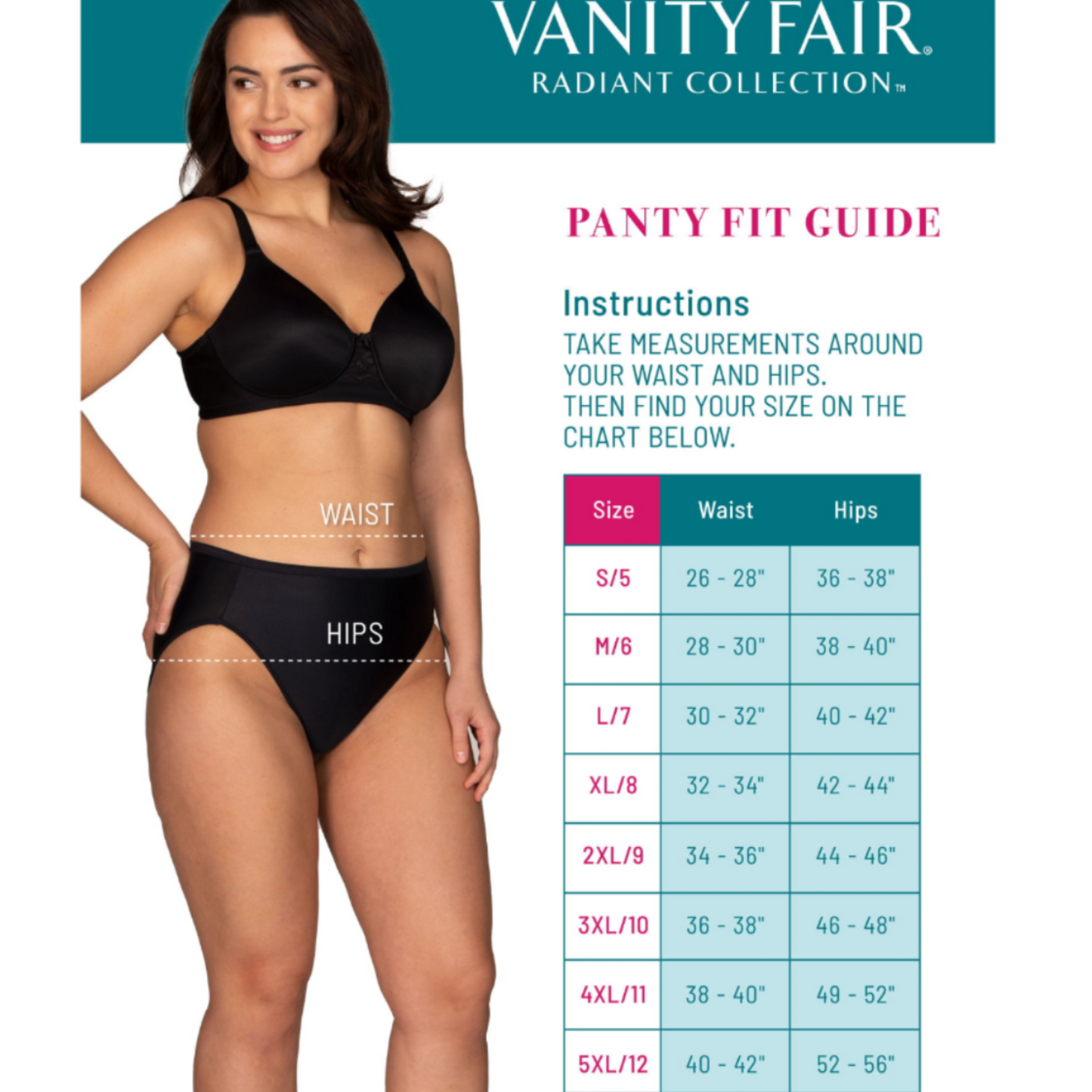 Vanity Fair Radiant Collection Women's Comfort Stretch Hi-Cut Panties, 3 Pack