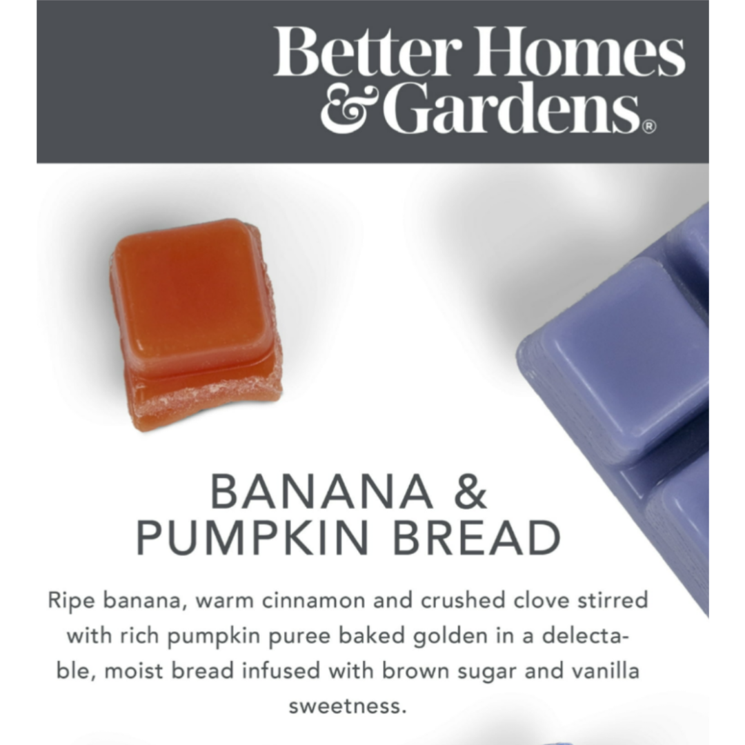 Banana Pumpkin Bread Scented Wax Melts, Better Homes & Gardens, 5 oz (Value) Lot of 5 (25 oz Total)