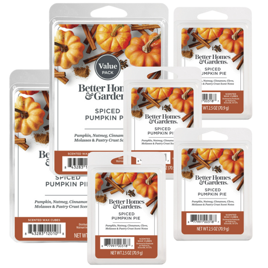 NEW BETTER HOMES & GARDENS SPICED PUMPKIN PIE WAX MELTS - LOT OF 5 Oz And 2.5 Oz