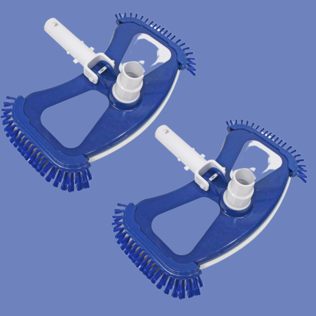 2x Mainstays 14.4in Pool Vacuum Head with Rotated Nozzle and Blue PP Bristles