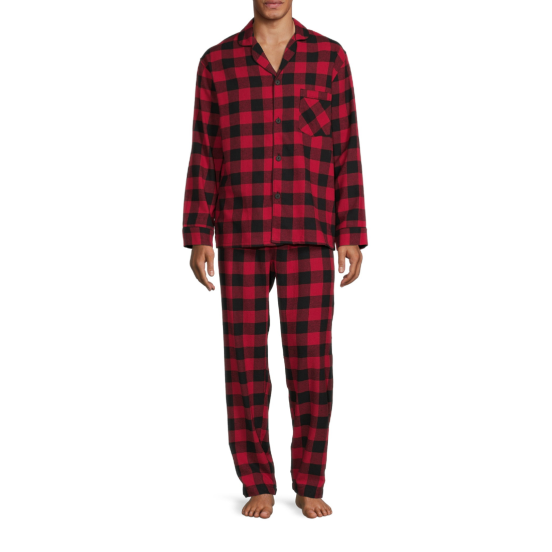 Hanes Men's and Big Men's Cotton Flannel Pajama Set, 2-Piece